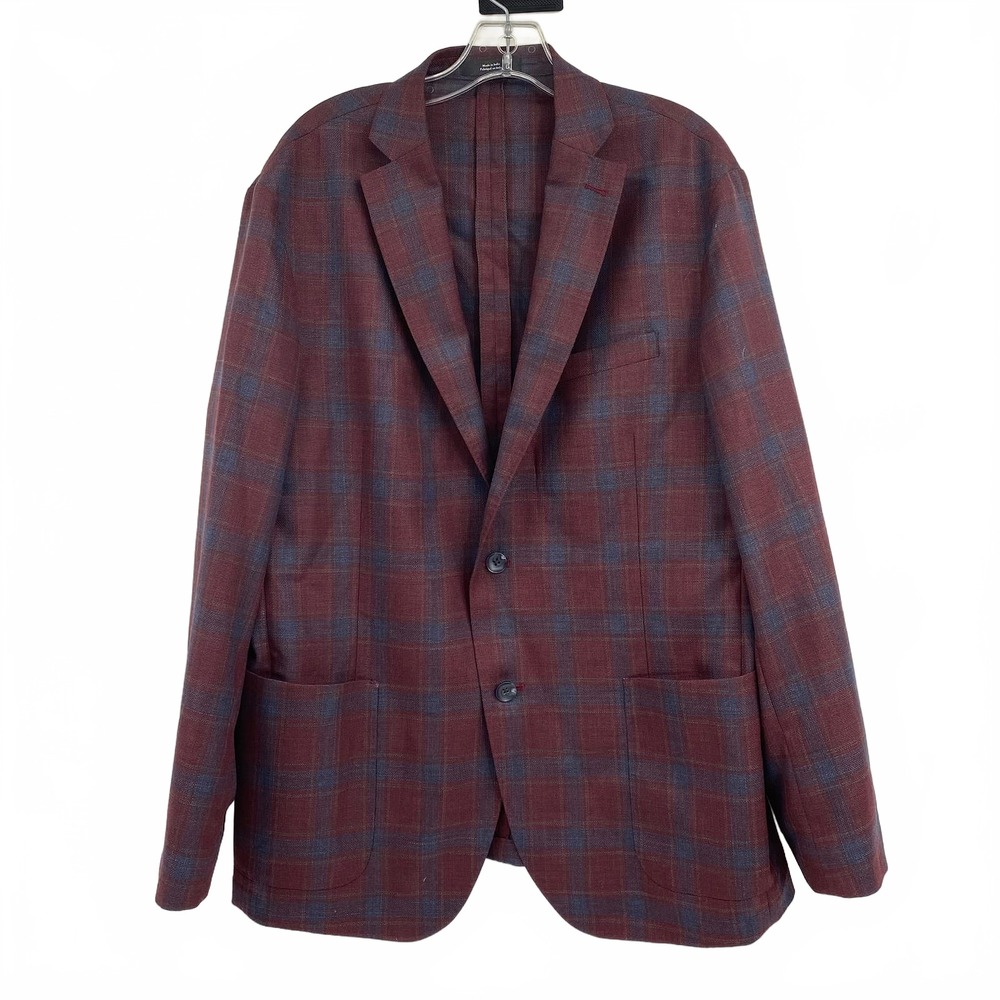 Nordstrom Red Blue Plaid Blazer | Mens 44